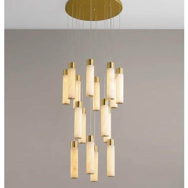 别墅楼梯长吊灯现代新中式loft复式楼挑高旋转楼梯间云石全铜吊灯,纺织面料/辅料/配套,纺织机械配件,淘宝优惠券,粉丝福利购,淘宝优惠卷