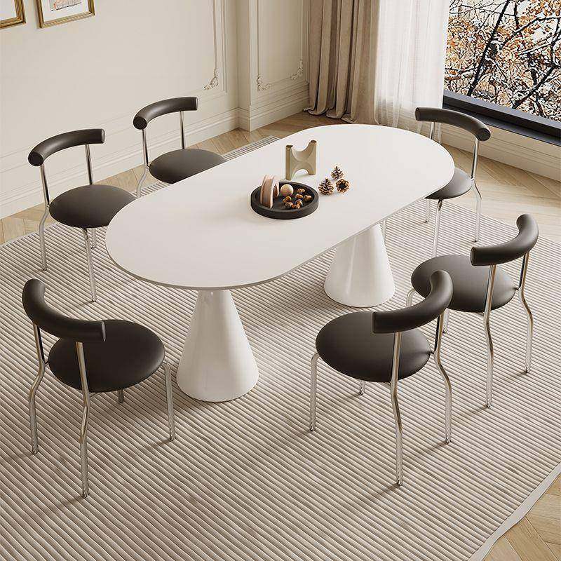 法式奶油风岩板餐桌椅组合轻奢现代简约小户型家用椭圆形吃饭桌子,纺织面料/辅料/配套,纺织机械配件,淘宝优惠券,粉丝福利购,淘宝优惠卷
