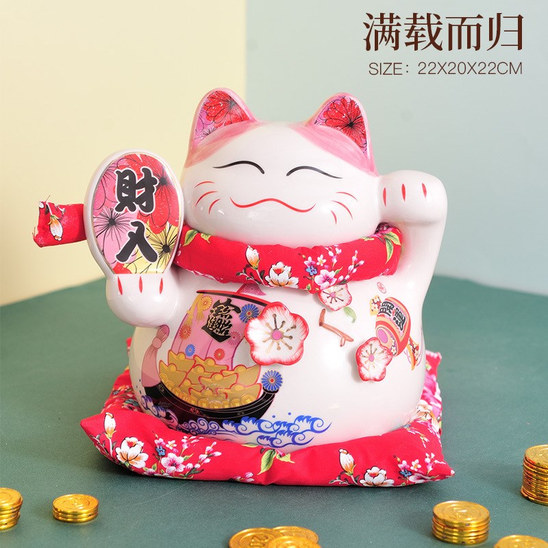 厂家直销招财猫特大小号家居摆件陶瓷储蓄罐店铺开业节日活动礼品