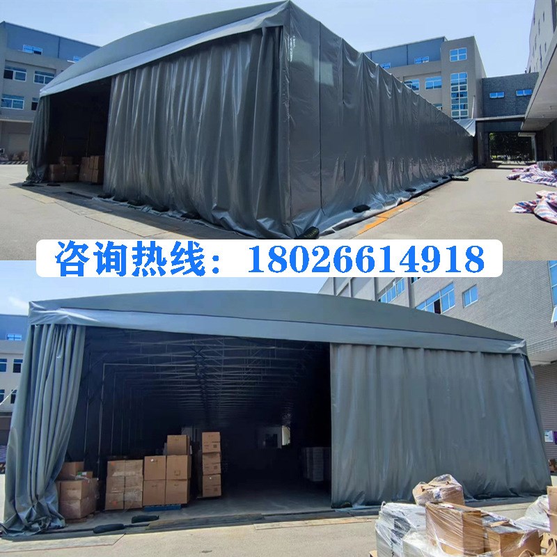 户外大排档雨棚活动伸缩式雨篷停车遮阳蓬移动推拉帐篷夜市推拉棚