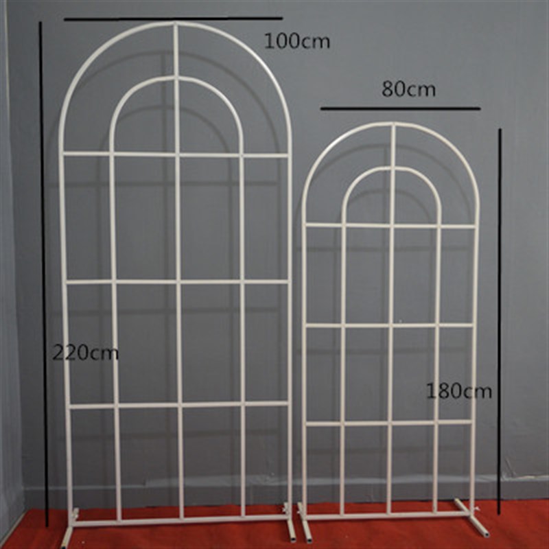 新款婚庆铁艺中式路引道具婚礼舞台创意造型屏风迎宾区异形花架