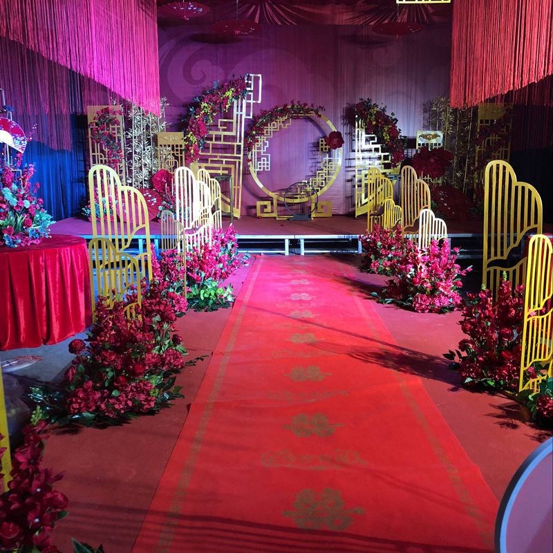 婚庆道具中式铁艺路引海誓山盟屏风复古婚礼现场布置舞台装饰摆件