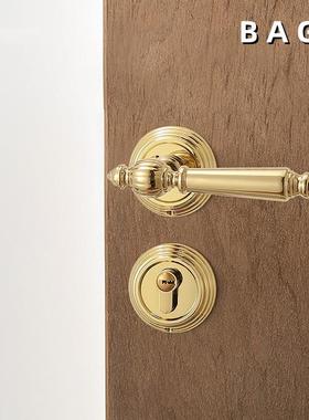 BBAG奢现代F6-3金色静音门实木分体门具锁磁吸静音室轻内卧室房门