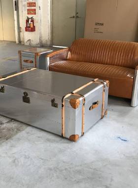 lft沙发铆空钉装34935行李o箱太铝皮美式工业风集箱创意茶几