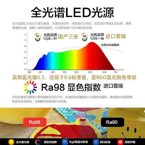 晶全光谱菱板吸客顶灯现代中简约厅大504厅主灯护眼卧室灯山灯具