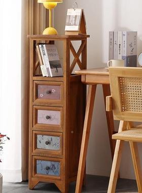 美式多实木斗柜复古床柜抽屉式卧室收花纳柜客厅边柜功能ZPE置头