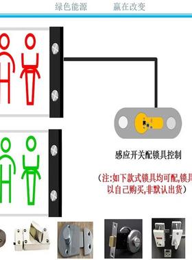 新款厕所人无人指示灯PRD洗手间试有衣间内感应器室双色克力亚显