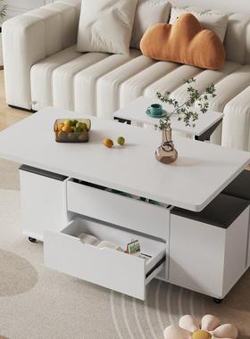 升降茶几餐桌两用跨叠创LCE意储物用多功能小户型可折客厅桌子家