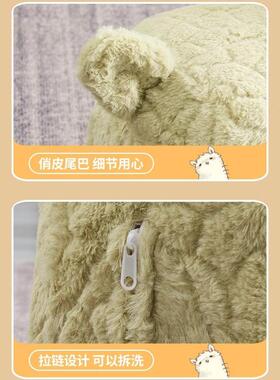 羊驼子坐椅网红座见详情椅玩偶坐大人凳子滑成人款大号凳客厅带轮