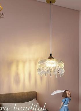 D轻奢法式过道阳台506玄关吸顶灯复古美头式K水9晶床LE吊灯走廊灯