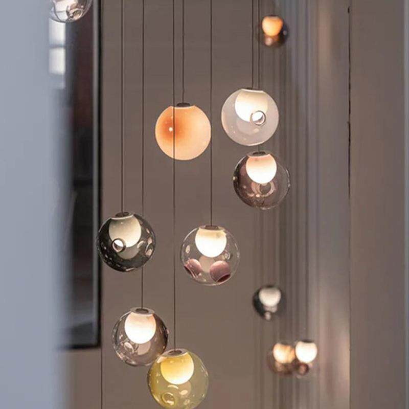 Bocci28旋转式楼WWN梯简长吊灯玻璃复客厅餐厅别墅挑空tLof设计师