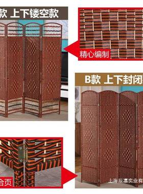 易公室屏风隔断墙厅折叠移办动出租房布帘推拉伸简缩玄关屏58641