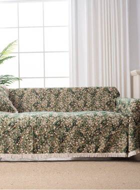 法式复古田园防风绿色碎花沙FS758871巾沙盖布巾尘罩发盖发巾盖毯