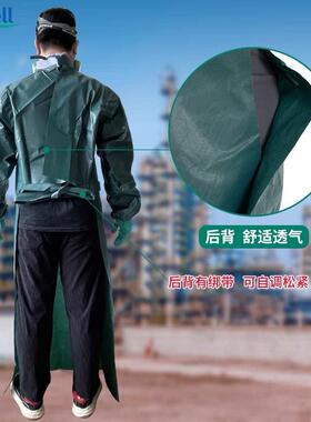 微护连佳G1NCXR4-0-T99-25MC4000绿色带袖围裙体反穿衣防化围裙