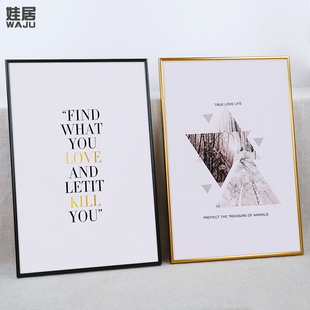 圆面铝合金画框装 裱a3A4相框挂墙4k8开素描外框金属海报框架定制