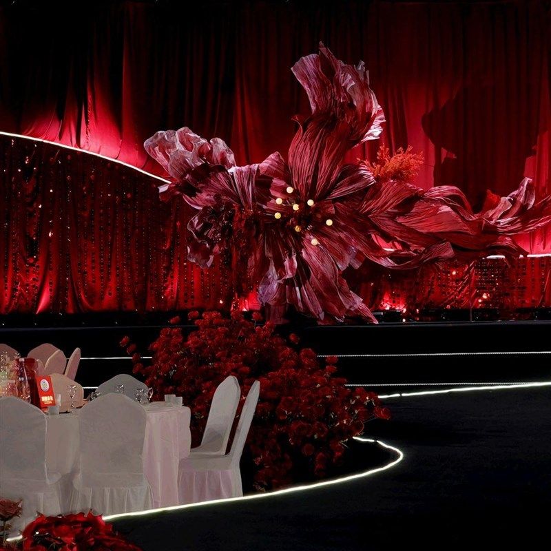 创意大型手工纸艺纸雕婚礼巨型纸花艺术造型舞台背景装饰摄影道具