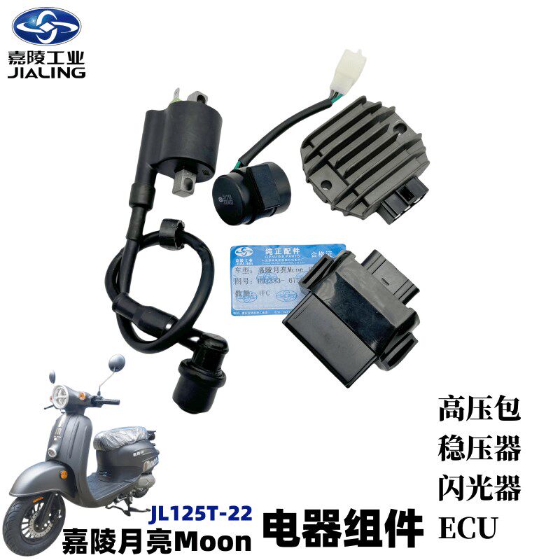 嘉陵踏板点火器嘉陵月亮Moon高压包JL125T-22整流器闪光器ECU原厂