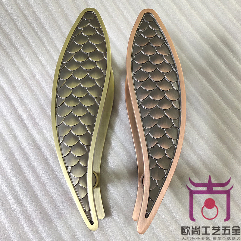 中式鱼形仿古大门拉手木门玻璃门把手推拉门大拉手儿童房门拉手