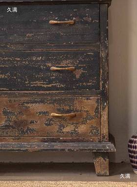 法式园MFF中古风做装旧斗柜美式田古客厅阳台储复物柜民宿酒店饰