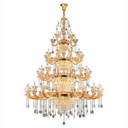 烛吊灯客厅95灯水晶奢大华气欧式餐厅灯复式楼别墅卧室具灯锌蜡合