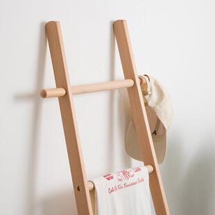 代日式梯形衣帽落地实架木简现置物卧室极简家用多功能挂约衣DRU