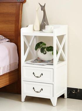 床头柜实木欧窄AAY储简物园柜床边柜米厘二抽小柜子田收纳柜