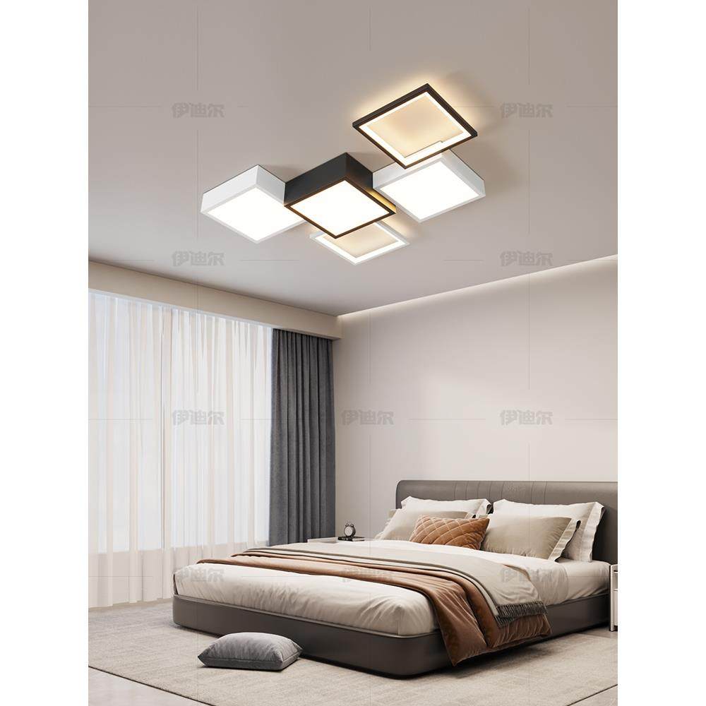 新极简卧室简现代约何吸顶灯创意几黑白组合主卧房间办公474室灯