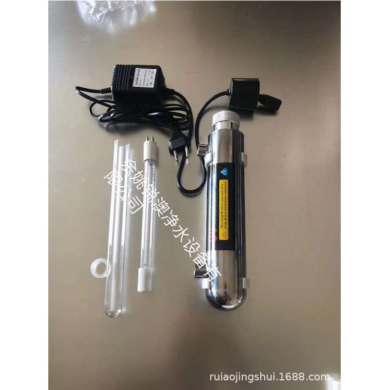 厂家直供304不锈钢管道过流式UV紫外线水消毒器设备UV-C12W售水机