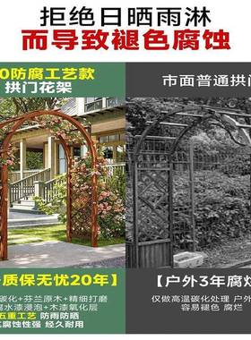 户外防腐拱拱GUV门花架架院子月季爬藤木架花园装饰葡萄别墅形栅
