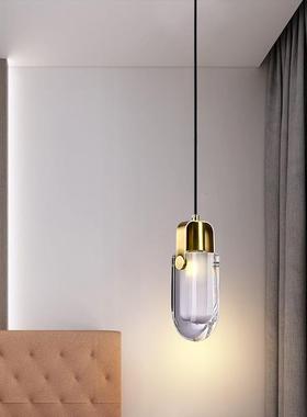 全铜晶卧室床37248吊头小水吊灯后现代客厅背景书简房约轻奢单头