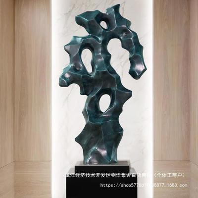 玻璃钢窟窿观赏造景件石01墅田头石太湖石别摆园林庭院风景中式园