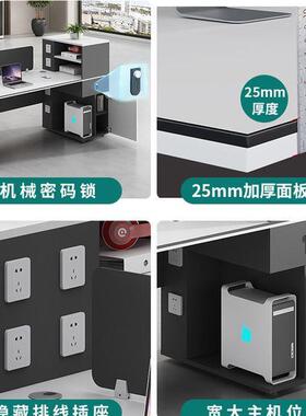 简现代职员办公桌椅组合4双6人位办约公电室工Z-085卡座员工位财