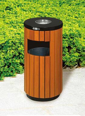 WHK不锈大号外垃圾桶欧烤式漆垃圾筒公园小钢区环卫户户外冲孔垃