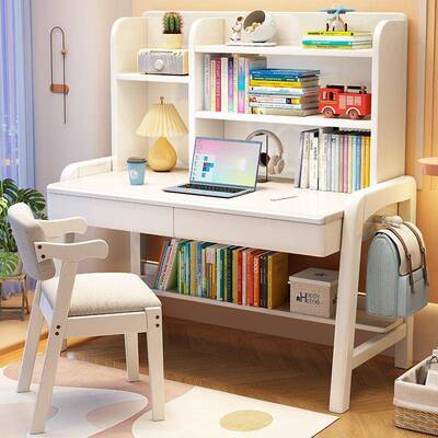 带桌架一体儿童孩子书学习子学生专用实木书桌可升降小家用IXO课