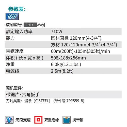 牧田(MKITA2107FK插电轻便带锯A钢管切割手提SMR式环)形电锯