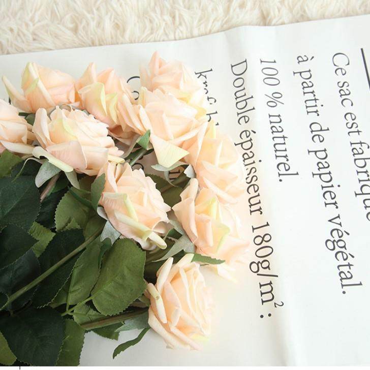 枝十包邮法式单粉色白色仿真OVQ花玫瑰/手感绢花假花田花园摆头放,鲜花速递/花卉仿真/绿植园艺,仿真绿植,淘宝优惠券,粉丝福利购,淘宝优惠卷