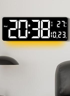 16寸跨境爆钟款6658RGBR数G变色B挂钟多功能客厅挂大屏字电子时钟