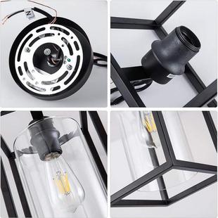 11逊0V方形笼子铁艺吊厅灯个性 店餐灯境ebay亚马BK3080跨 吧台服装