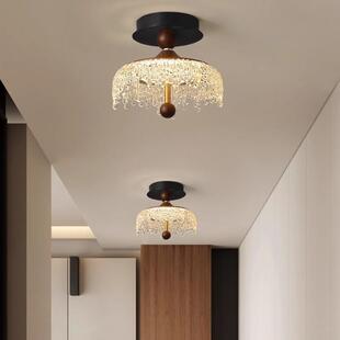 中古503关风卧室床头吊灯可升降水复古胡桃木滴色法式餐桌道过玄