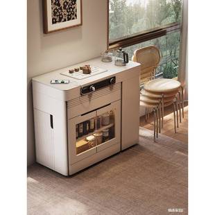 柜小户型吧多功能餐边岛台餐桌家AQR一体用可伸缩折叠移动导倒台