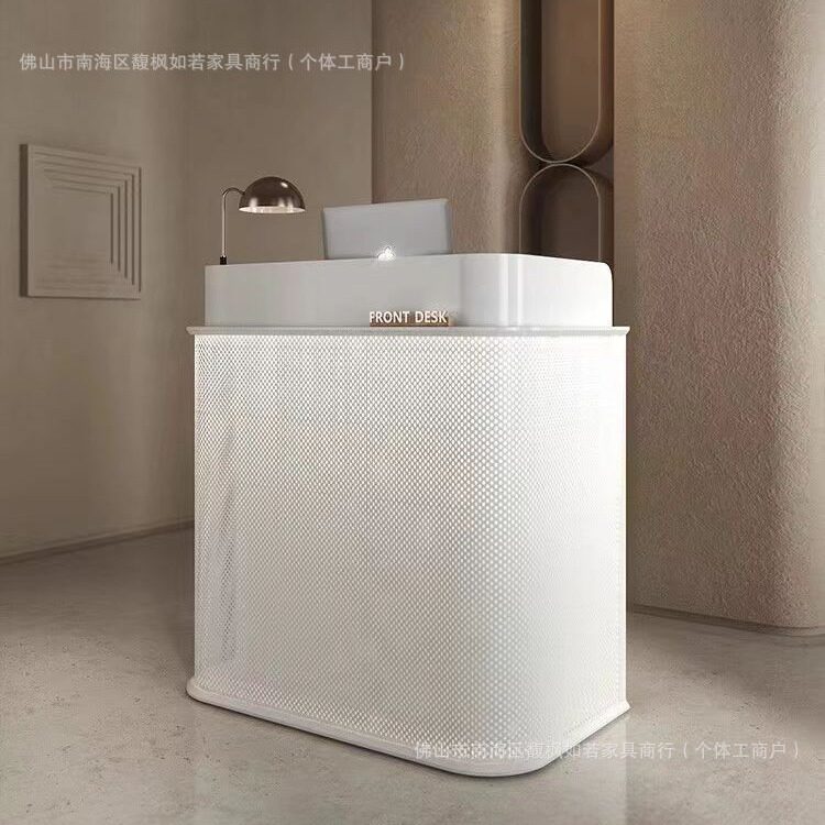 现代轻奢弧形收银台高档文件柜