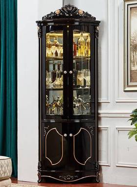 式柜酒柜白色墙角柜三木角餐边柜客厅角实扇欧形转角多功能UFO置