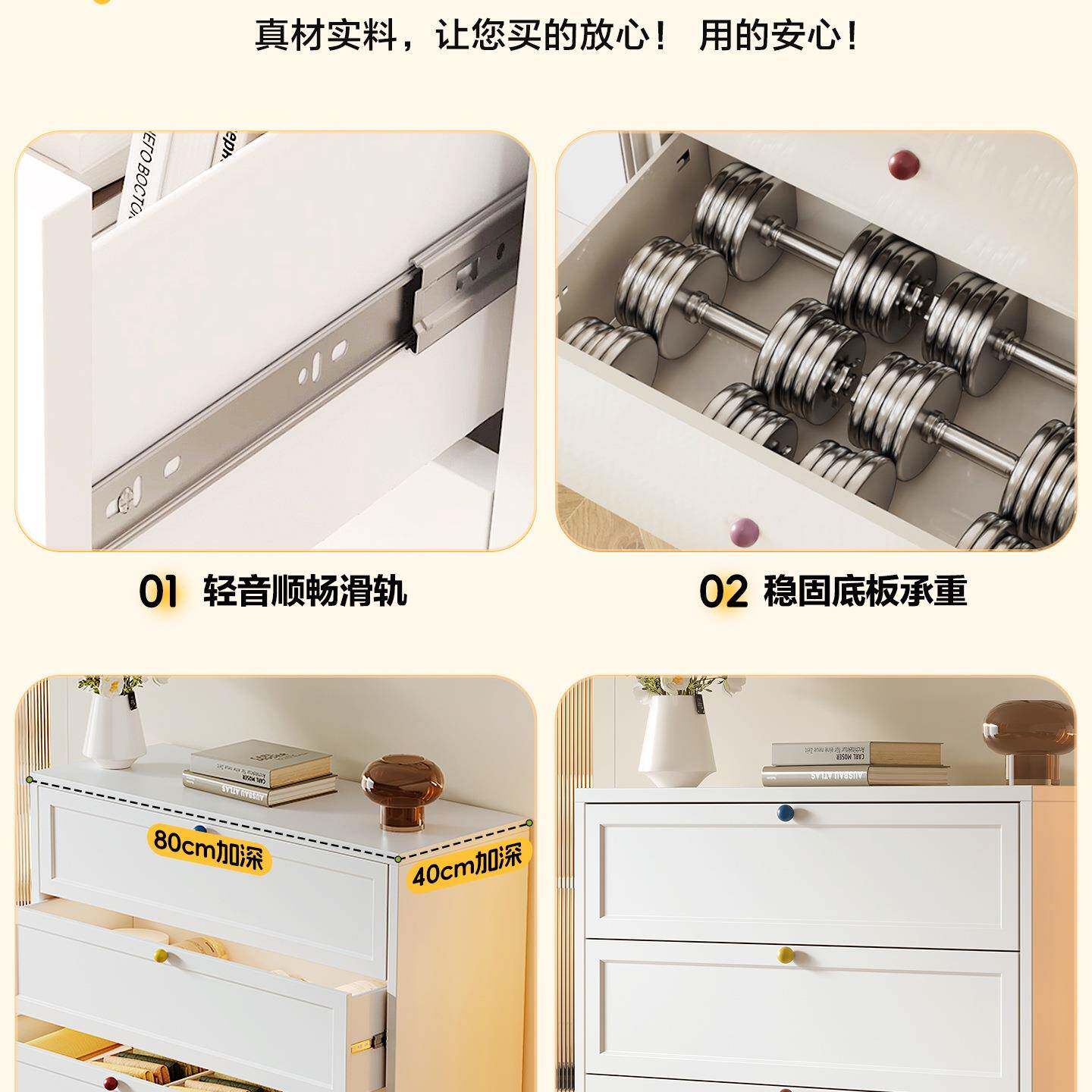 钢制五斗柜ABQ家用客厅简约墙体靠铁艺防收纳柜大容一量尘储物抽