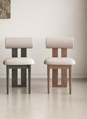 法式复古风椅子家用全实木白蜡木河马985椅餐中椅r设计子师椅高靠