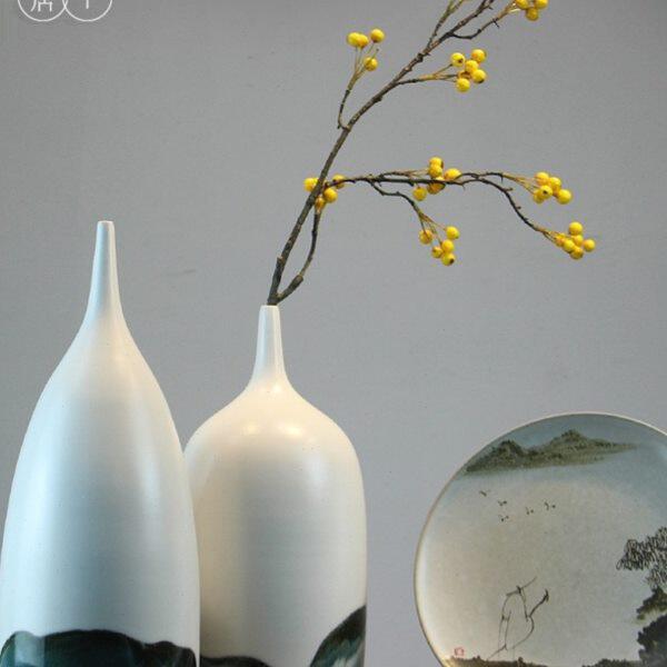 新中式陶瓷花瓶摆件创意现代简约尖嘴小口花器家居客厅玄关装饰品,家居饰品,花瓶,淘宝优惠券,粉丝福利购,淘宝优惠卷