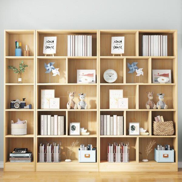 全实木书柜一体整墙落地儿童书架置物收纳柜自由组合格子柜储物柜,住宅家具,组合书柜,淘宝优惠券,粉丝福利购,淘宝优惠卷
