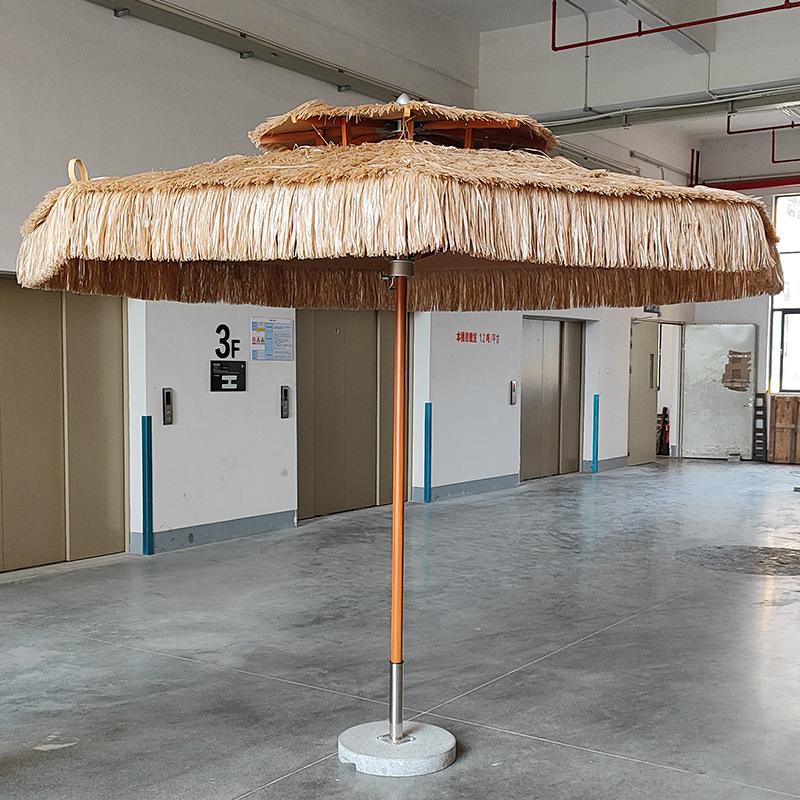 户外遮阳伞仿真稻草伞茅草伞农家乐民宿庭院花园太阳伞网红稻草伞