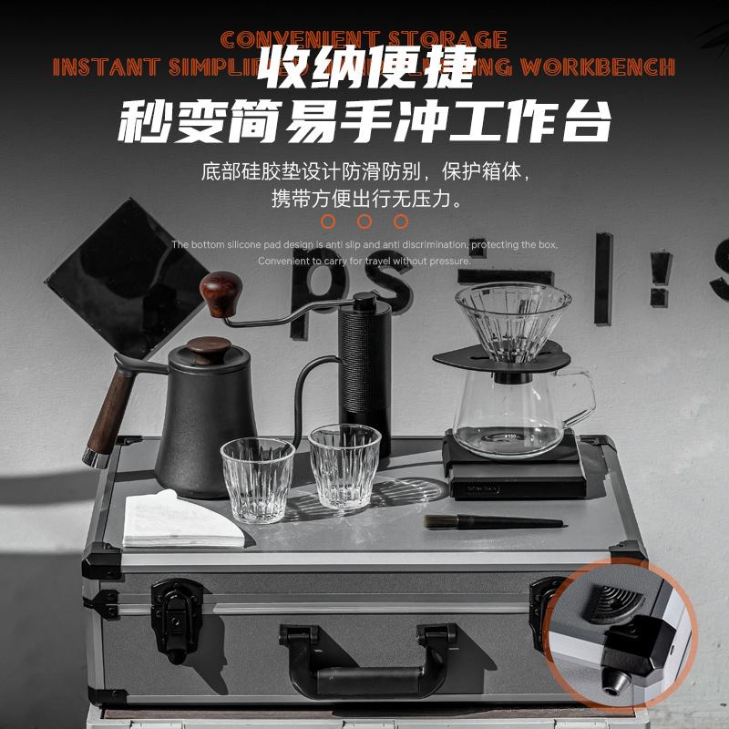 手冲咖啡套装磨豆机过滤杯分享壶露营套具手磨户外咖啡壶套裝装备
