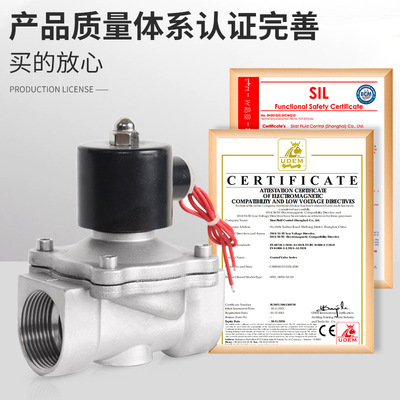 2W不锈钢304电磁阀水阀220V电磁开关阀常开常闭水路管道控制DC24V