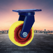 超重型铁芯尼龙脚轮万向轮6寸8寸10 12刹车推车轮耐磨1吨工业轮子